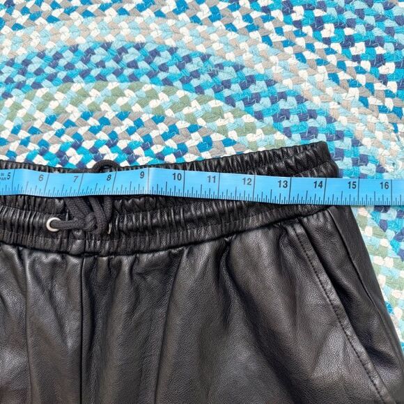 Avec Les Filles Womens Faux Leather Cuffed Joggers Size Medium Black Sporty Edgy - Picture 9 of 11